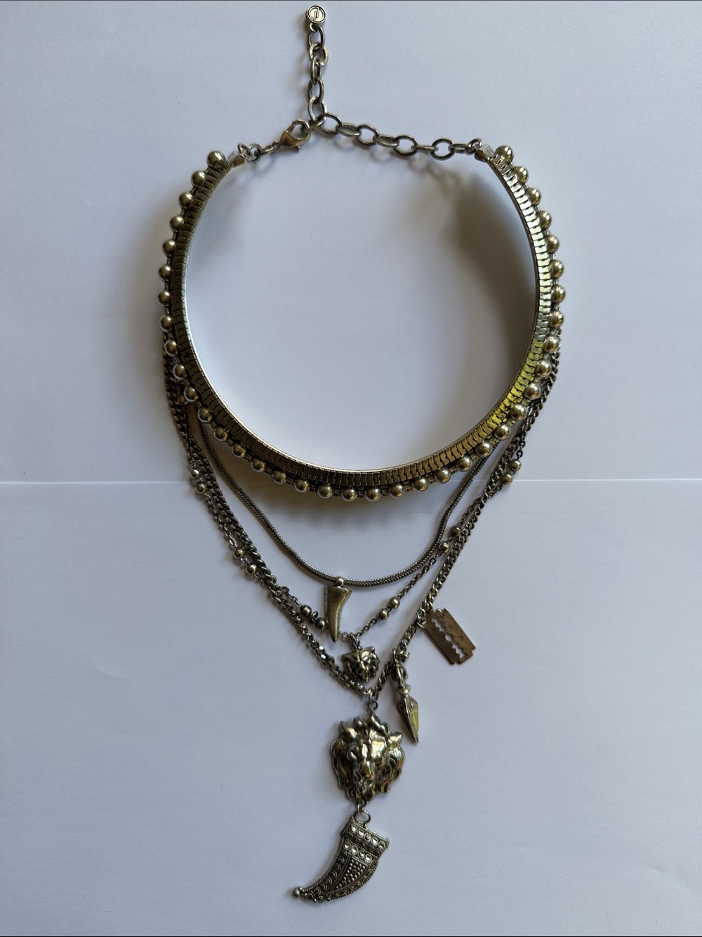 Dylanlex Layered Gold-Tone Statement Necklace with Pendant Charms